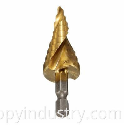 Hex Shank Spiral Flute Step Drill Bit